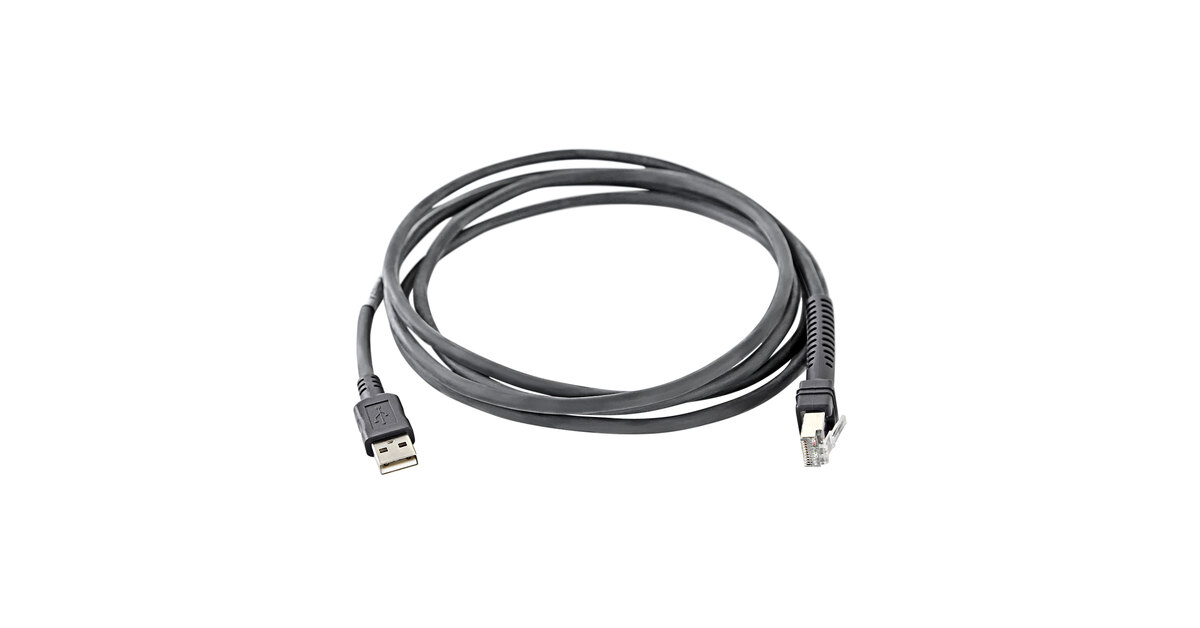 Zebra CBA-U21-S07ZBR 7' Straight Shielded USB Series A Connector