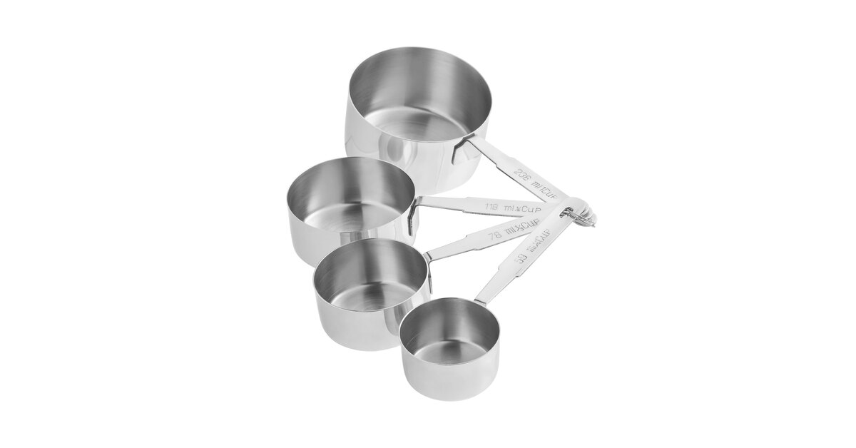 husMait Stainless Steel Measuring Cups - 5 Piece Heavy Duty Measuring Cup Set Fo