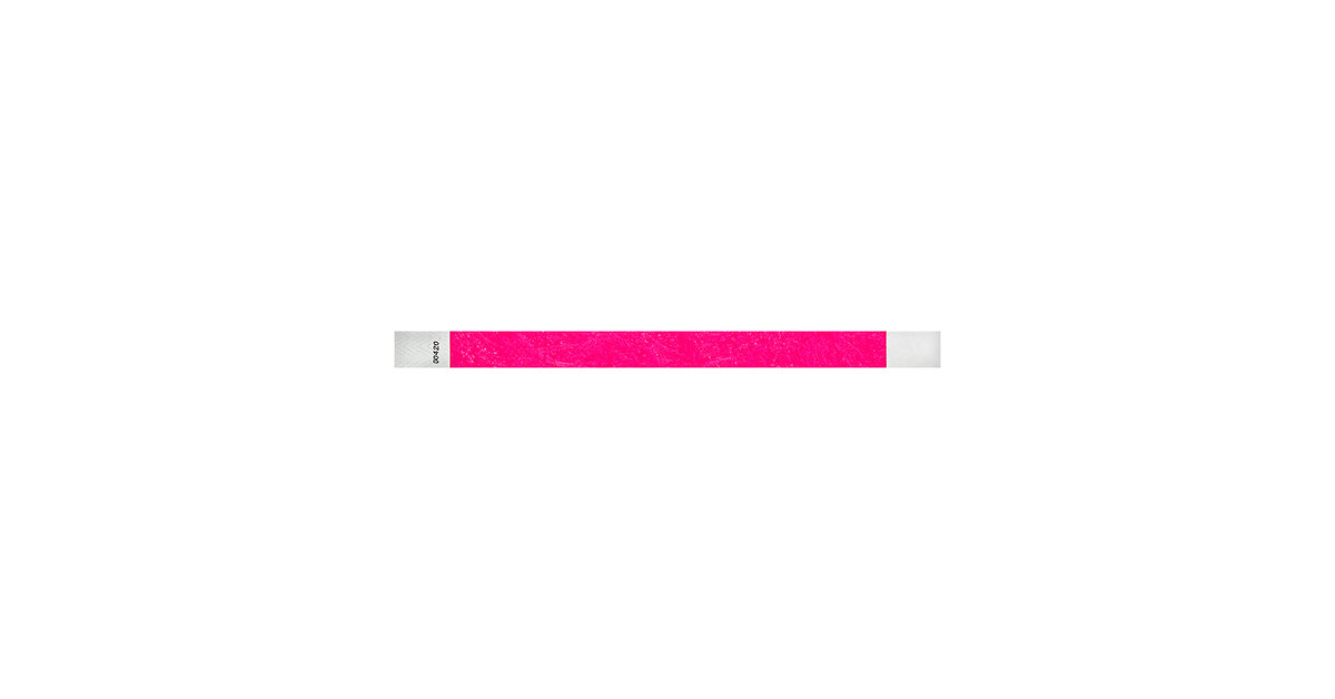 Carnival King Neon Pink Striped Disposable Tyvek® Wristband 3/4 x 10 -  500/Bag