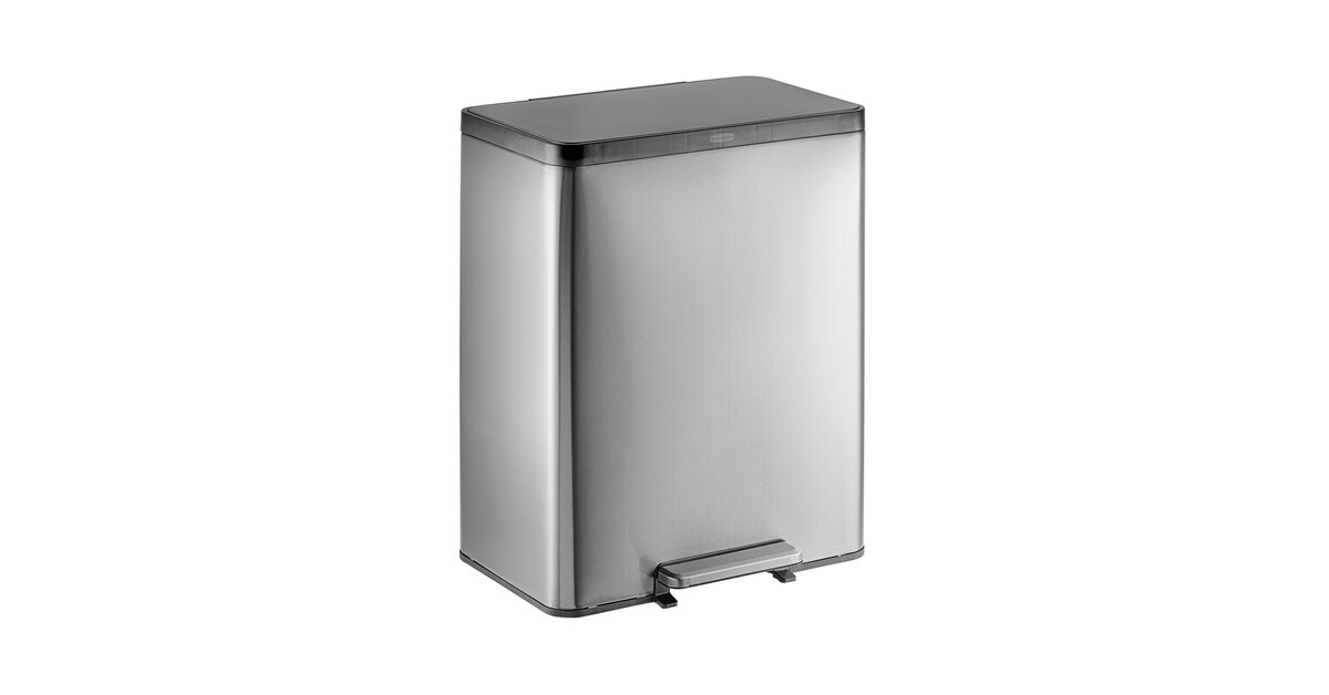 Rubbermaid® 2145985 15.9 Gallon Metal Dual Stream Step-On Trash Can