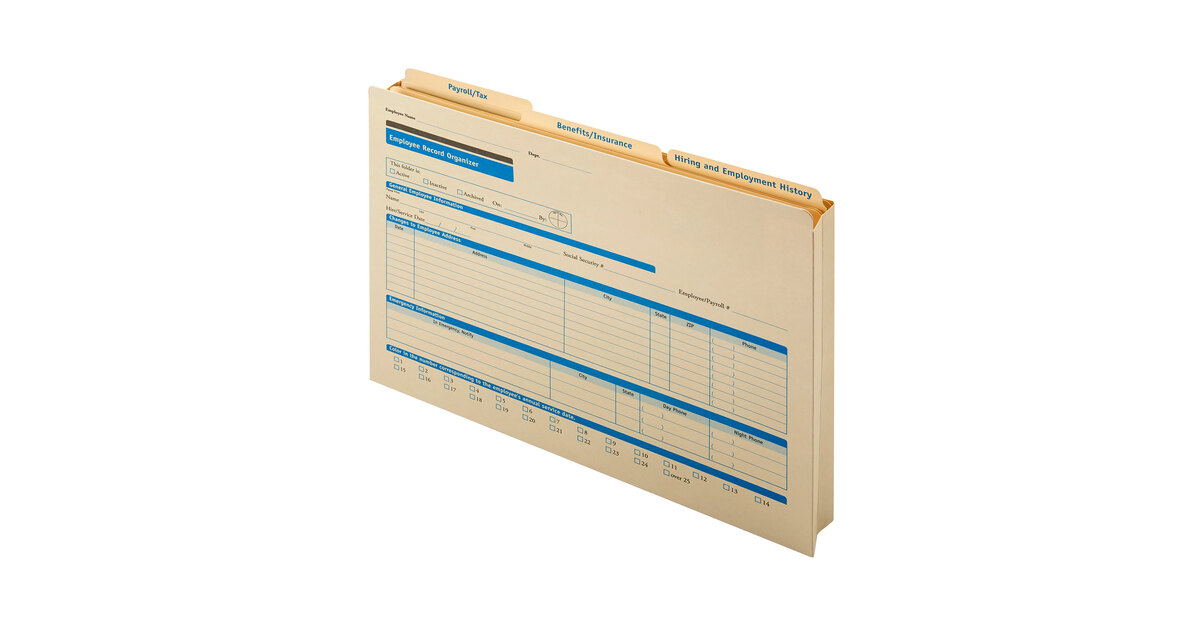 ComplyRight Employee Record Organizer Folders - 3/Set