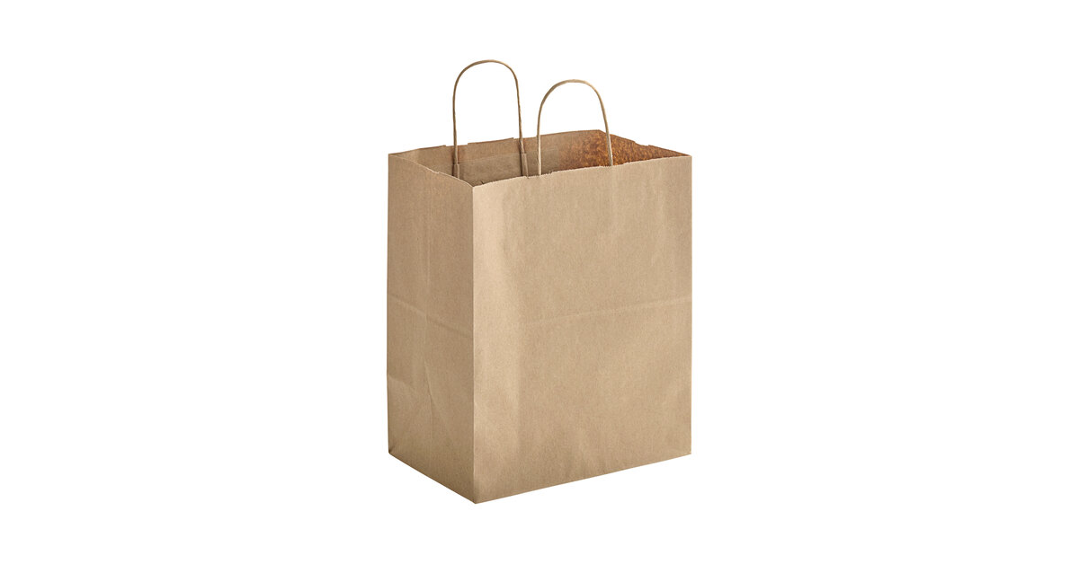 16 x 6 x 12 H Brown Kraft Paper Shopping Bag/Twisted Handles for  Merchandise