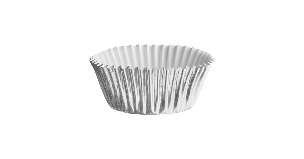 Enjay 2 x 1 1/4 Silver Foil Baking Cup - 10200/Case