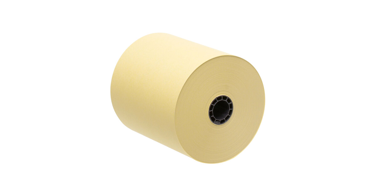 Point Plus 3 x 165' Canary Yellow 1 Ply Bond Cash Register POS Paper Roll  Tape - 50/Case