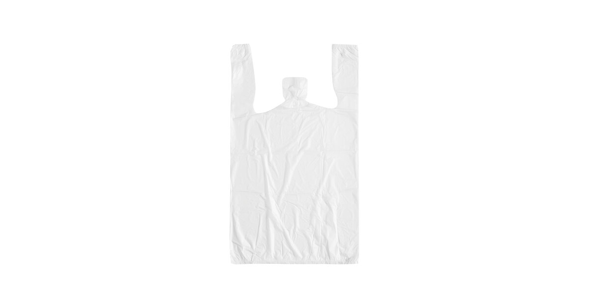 SSWBasics Large White Plastic T-Shirt Bags (Case of 500) - 18 x 8 x 30”