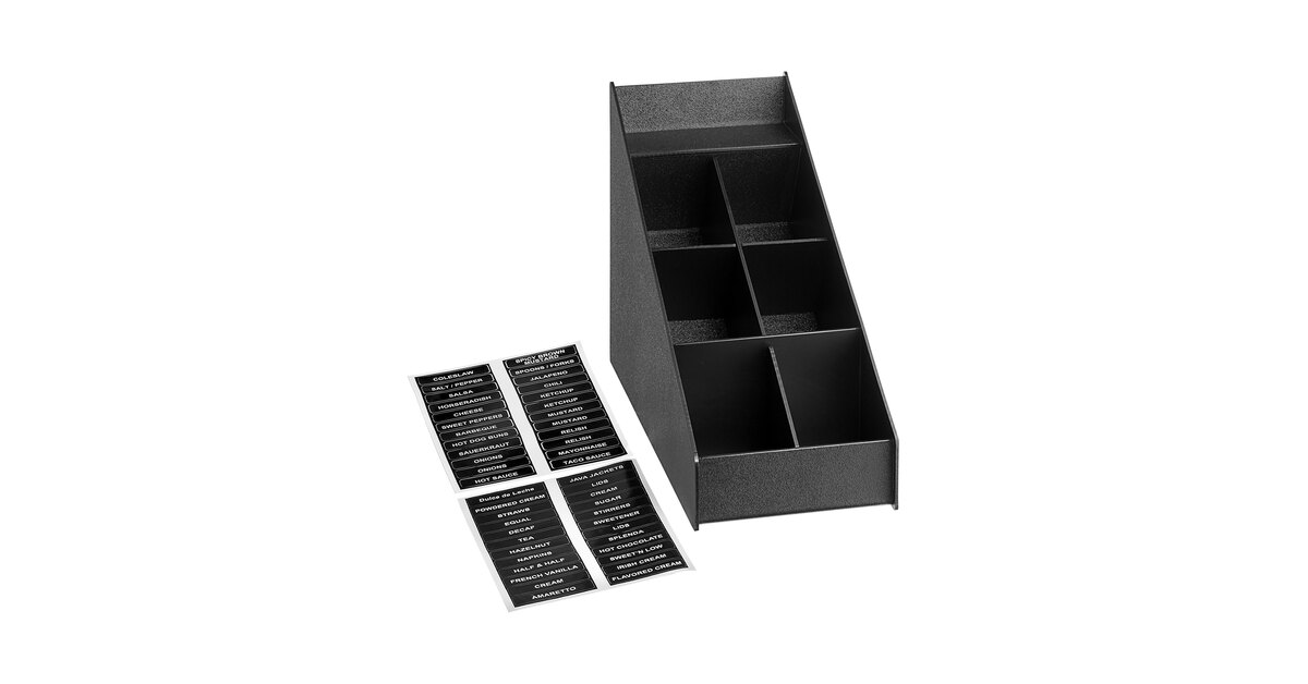 ServSense Black 6-Section Countertop Condiment Organizer - 8