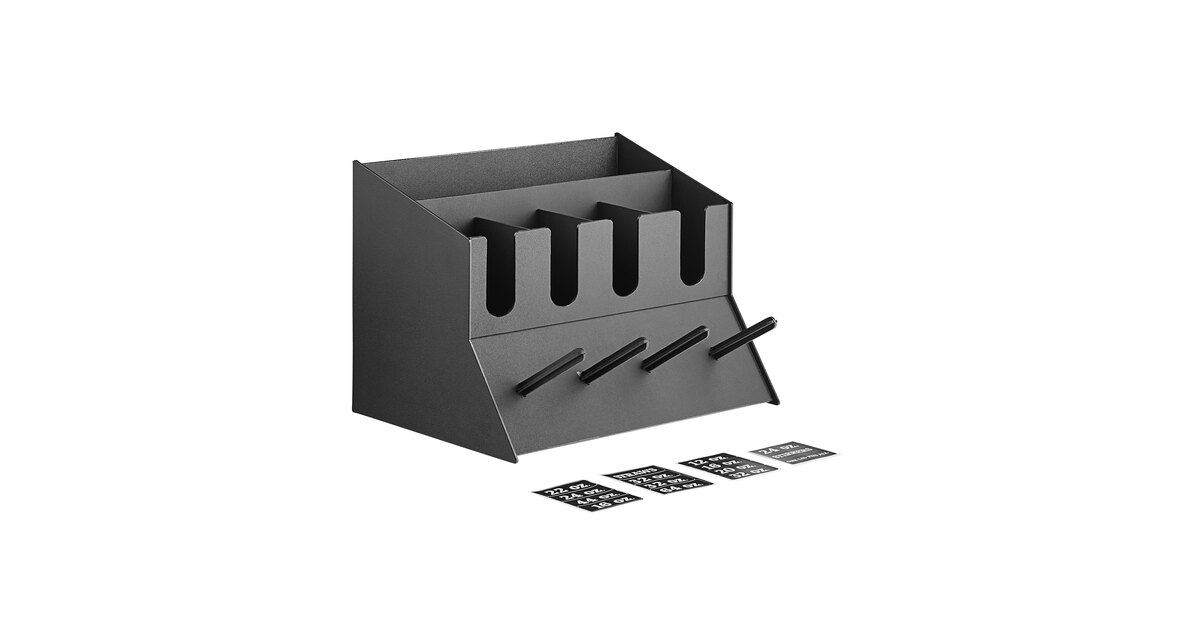 ServSense™ Black 11-Section Countertop Dome Lid / Straw Organizer - 19 3/4  x 17 x 15 3/4