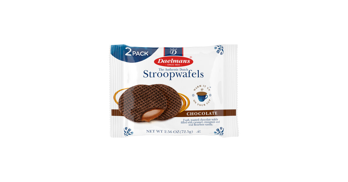 スパンデビル ダルマロンパ Daelmans 2-Pack Chocolate Stroopwafels - 48/Case