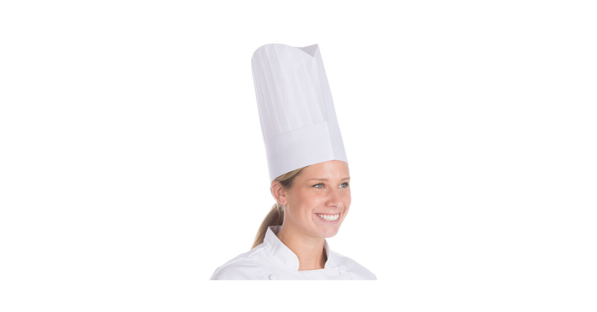 100 ADULT CHEF HAT STRAIGHT/ROUND  WHITE NON WOVEN ECO FRIENDLY DISPOSABLE NEW   