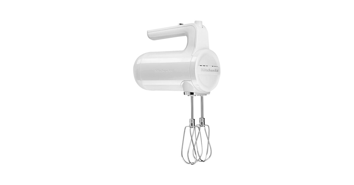 KitchenAid KHMB732WH White Cordless 7-Speed Hand Mixer - 120V