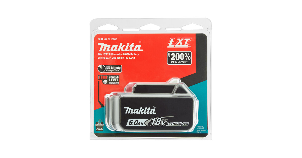 Makita BL1860B 18V LXT Lithium-Ion 6.0 Ah Battery