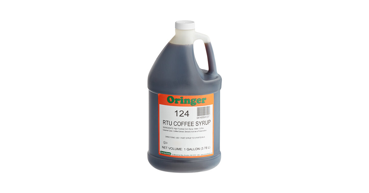 Oringer Coffee Milkshake Base Syrup 1 Gallon - 4/Case