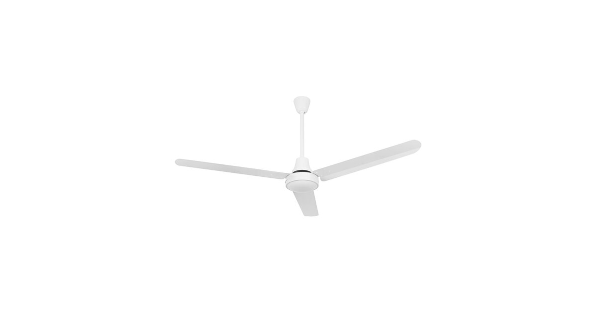 White Industrial Ceiling Fan 3-Blade 56 Inch Metal 5 Speed Commercial 