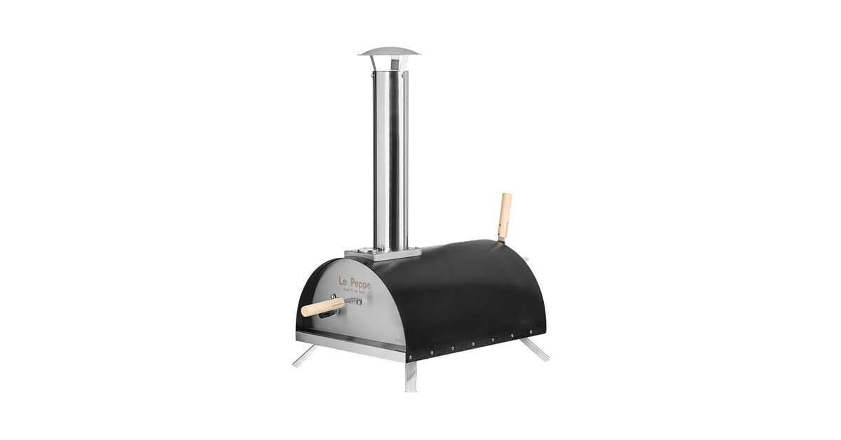 Le Peppe Portable Wood Burning Outdoor Pizza Oven in Black