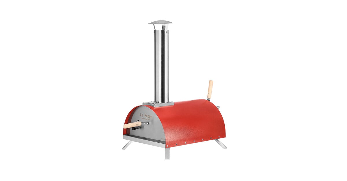 Le Peppe Portable Wood Burning Outdoor Pizza Oven in Red