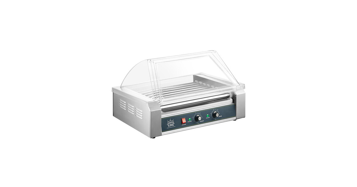 Carnival King HDRG24 24 Hot Dog Roller Grill with 9 Rollers and