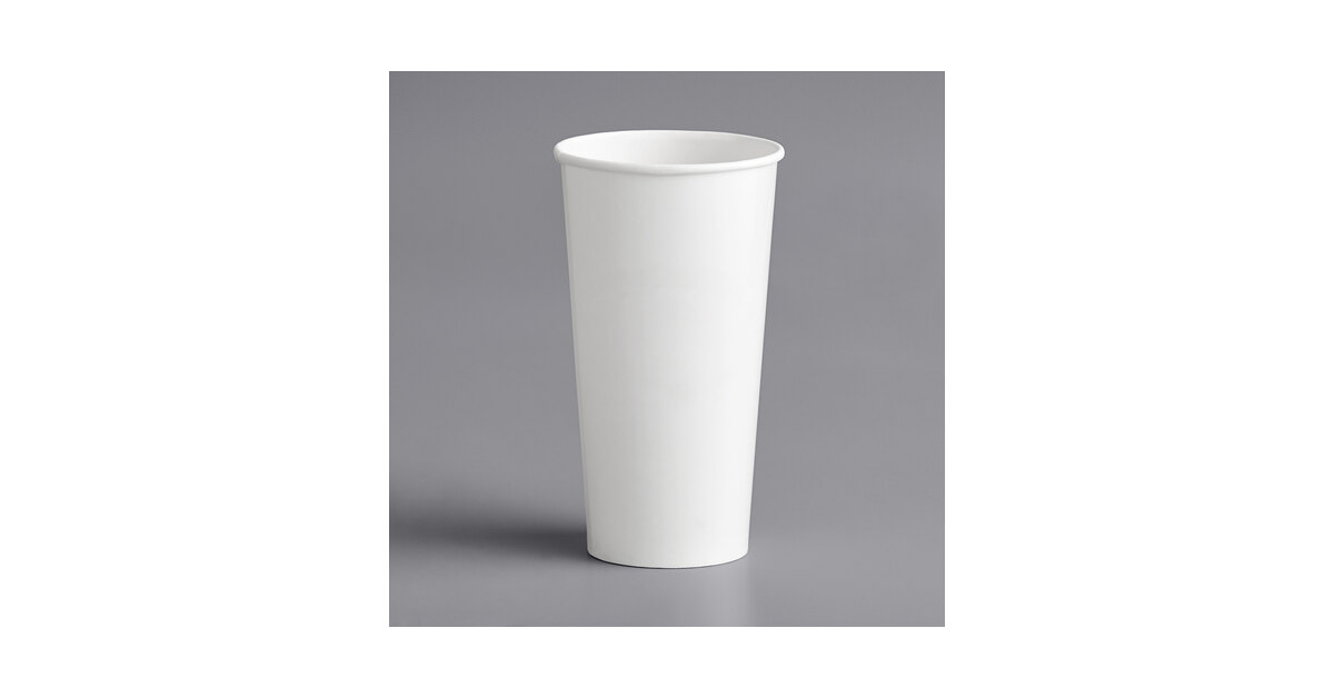 UNIQIFY® 22 oz White Paper Drink Cups - 90mm