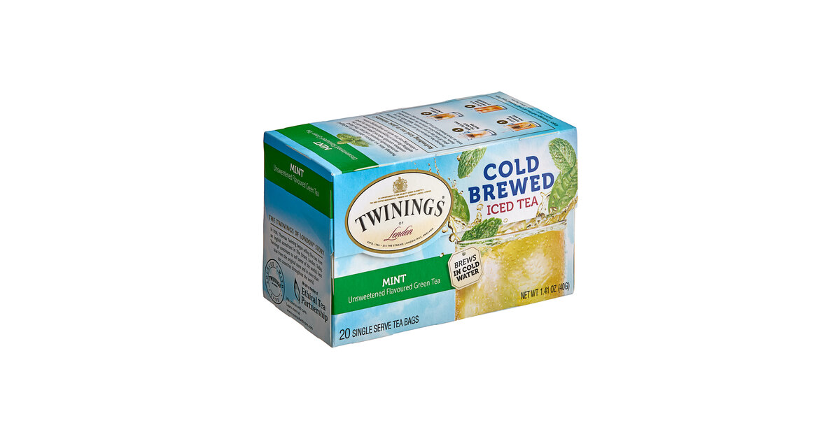 mint tea　1225 Twinings Green Tea with Mint Cold Brewed Iced Tea Bags - 20/Box