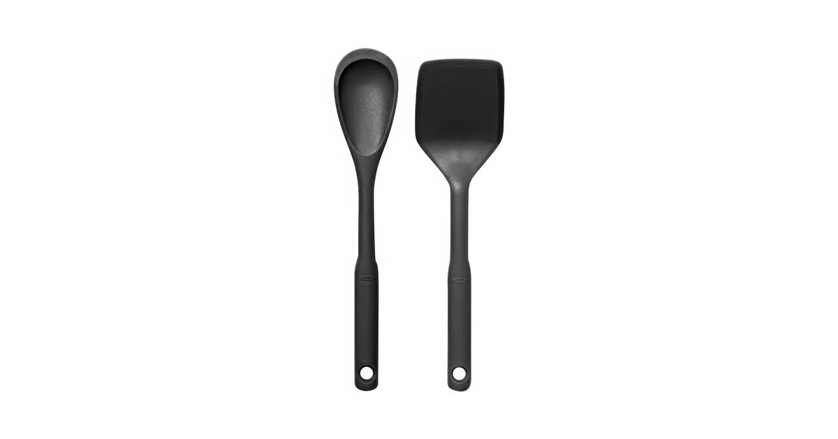 OXO Good Grips Set Da 2 Presine In Silicone Con Tasca - Antiscivolo, Resistente Al Calore, Lavabili, Colore Nero