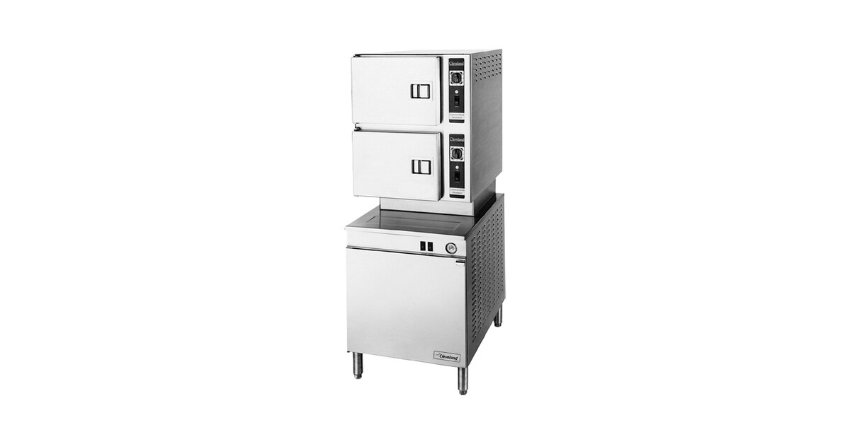 Cleveland 24-CGM-200 Classic Series Natural Gas 6 Pan Convection Floor  Steamer with Boiler Base - 200,000 BTU