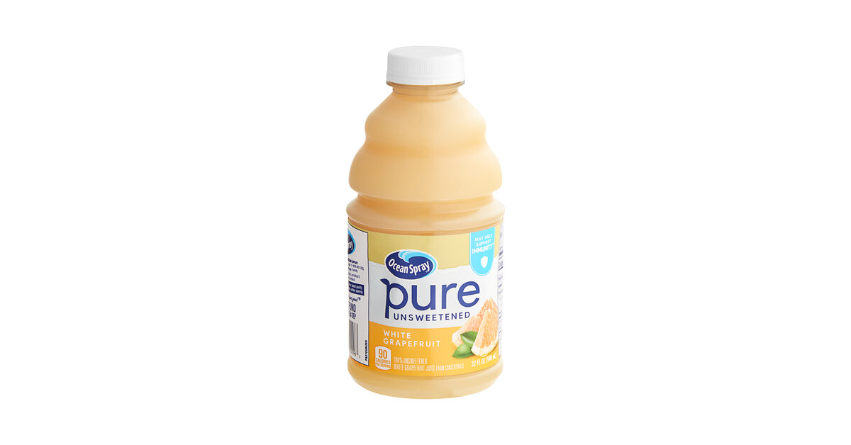 Ocean Spray Pure 100% White Grapefruit Juice 32 fl. oz. - 8/Case