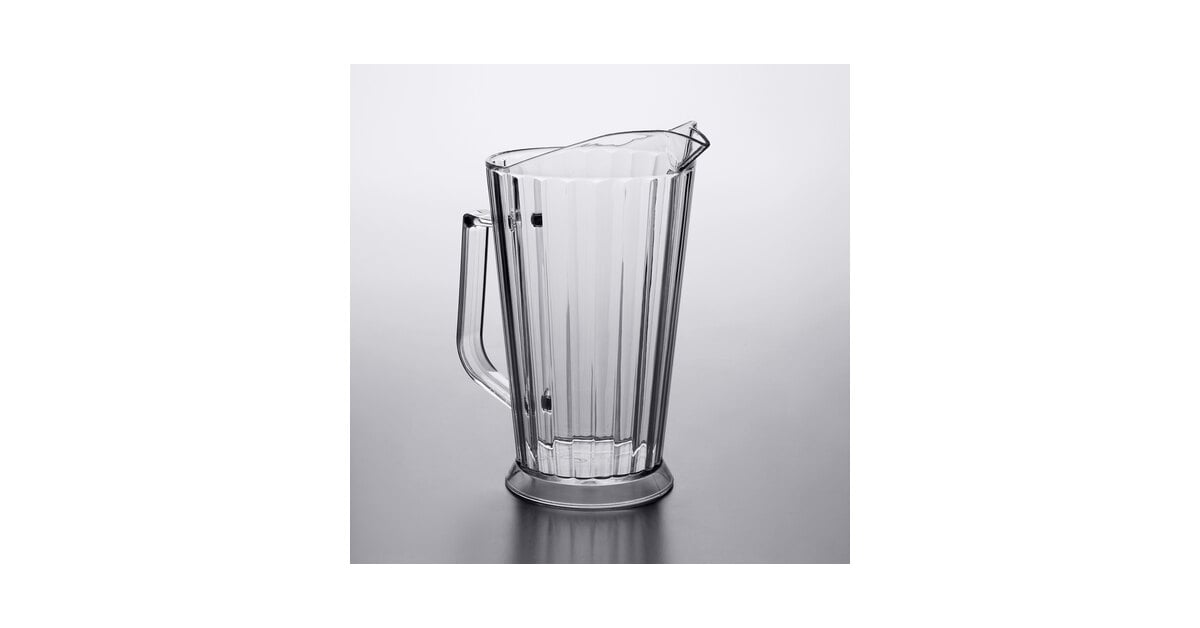 60-Ounce Clear Polycarbonate Plastic Tapered Style Restaurant Water Pitcher