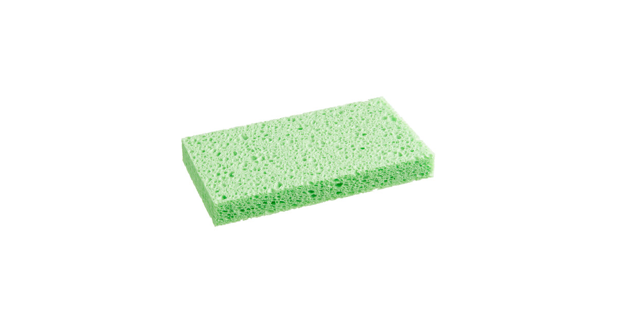 Lavex 6 x 3 1/2 x 3/4 Yellow Cellulose Sponge / Green Heavy