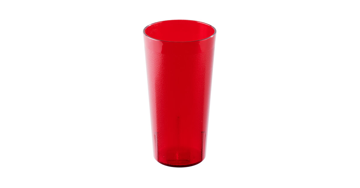 Cambro 2000P2156 Colorware 22 oz. Ruby Red Customizable SAN Plastic Tumbler  - 24/Case
