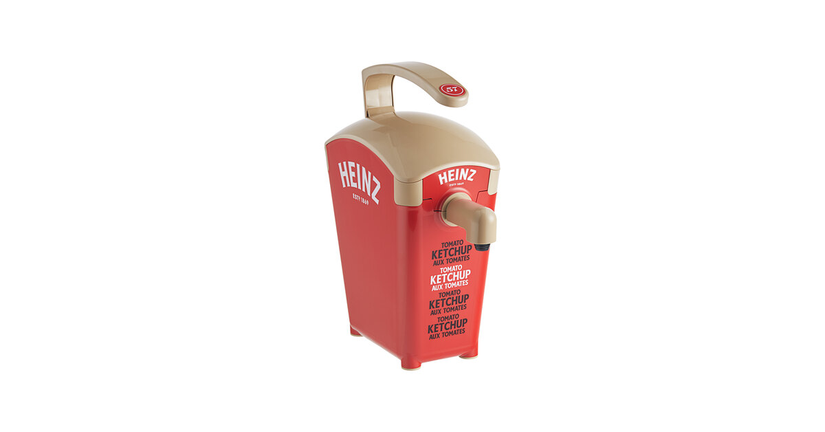 Heinz Keystone 1.5 Gallon Red Plastic Countertop Ketchup Pump