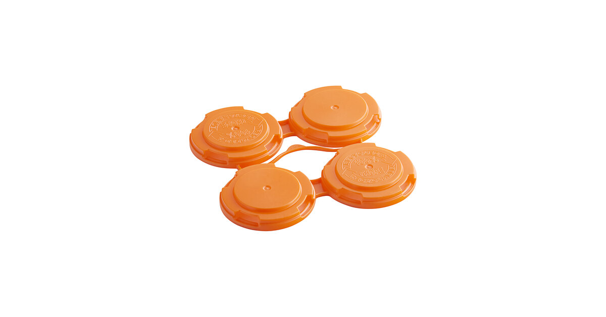PakTech Tropical Orange Plastic 4-Pack Can Carrier - 788/Case