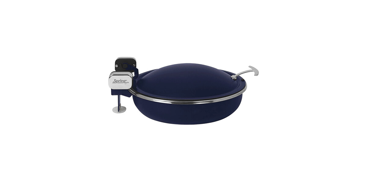 Spring USA Seasons 6 Qt. Bronze Stainless Steel Soup / Oatmeal Marmite  Induction Chafer with Chrome Accents