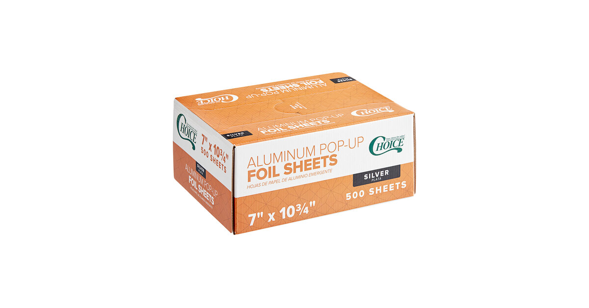 9″ x 10 3/4″ Food Service Interfolded Pop-Up Foil Sheets Box – 200 sheets/Box  – AMC Distributions