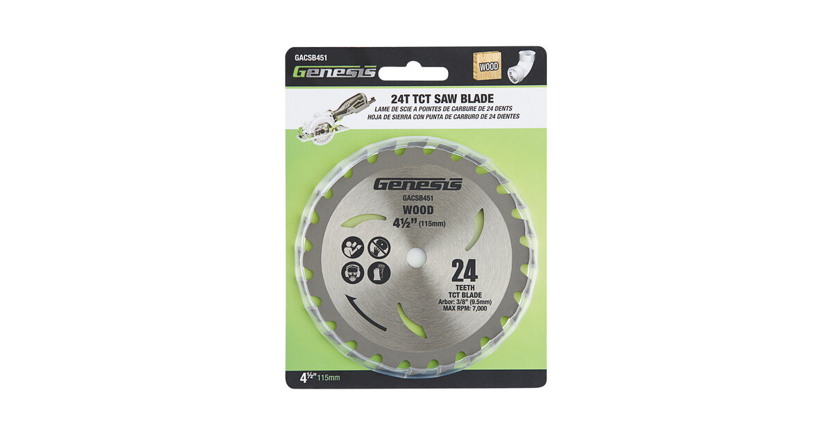 Genesis 24-Tooth Carbide-Tipped Saw Blade – Fits GCS545C Circular Saw, Cuts Wood, Vinyl, Plastic & More