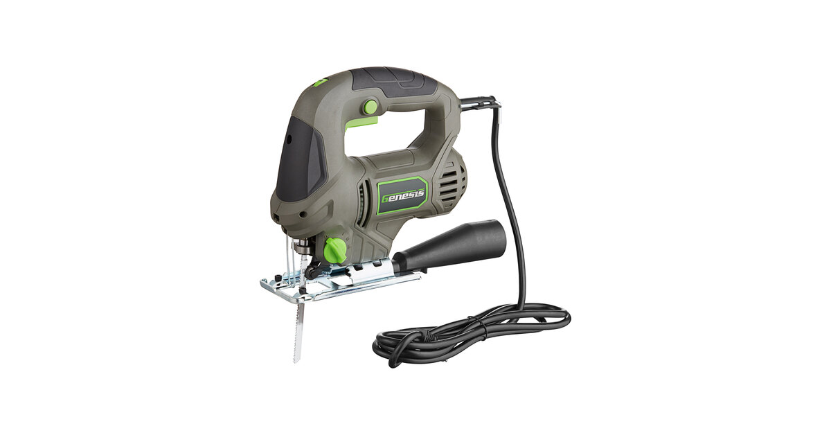 Genesis Variable-Speed Orbital Action Jigsaw with Rip Guide, Vacuum  Adaptor, and Wrench GJS500 Amp, 120V