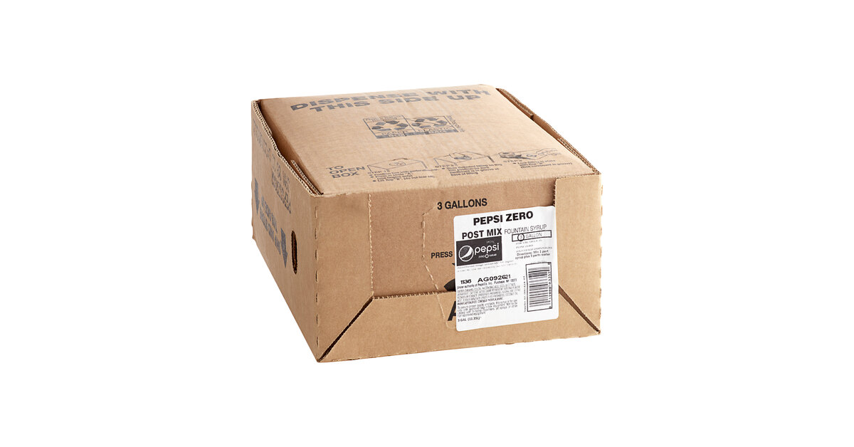 Pepsi® Cola Zero Sugar Beverage / Soda Syrup 3 Gallon Bag in Box