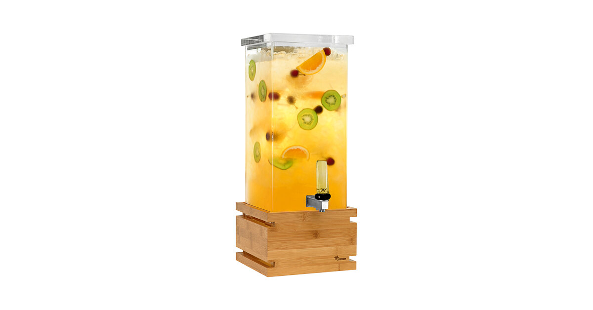 Bamboo Drink Dispenser Stand Multifunctional Beverage - Temu
