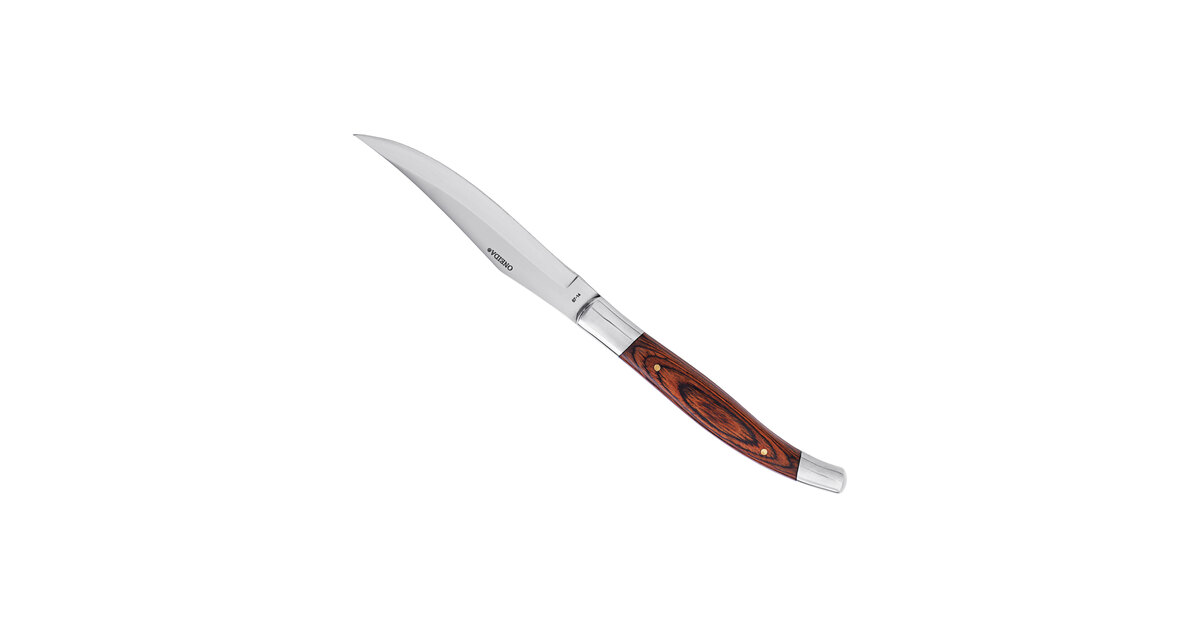 Oneida by 1880 Hospitality B907KSSZ Stainless Steel Smooth Edge Steak Knife  with Rustic Wood Handle - 12/Case