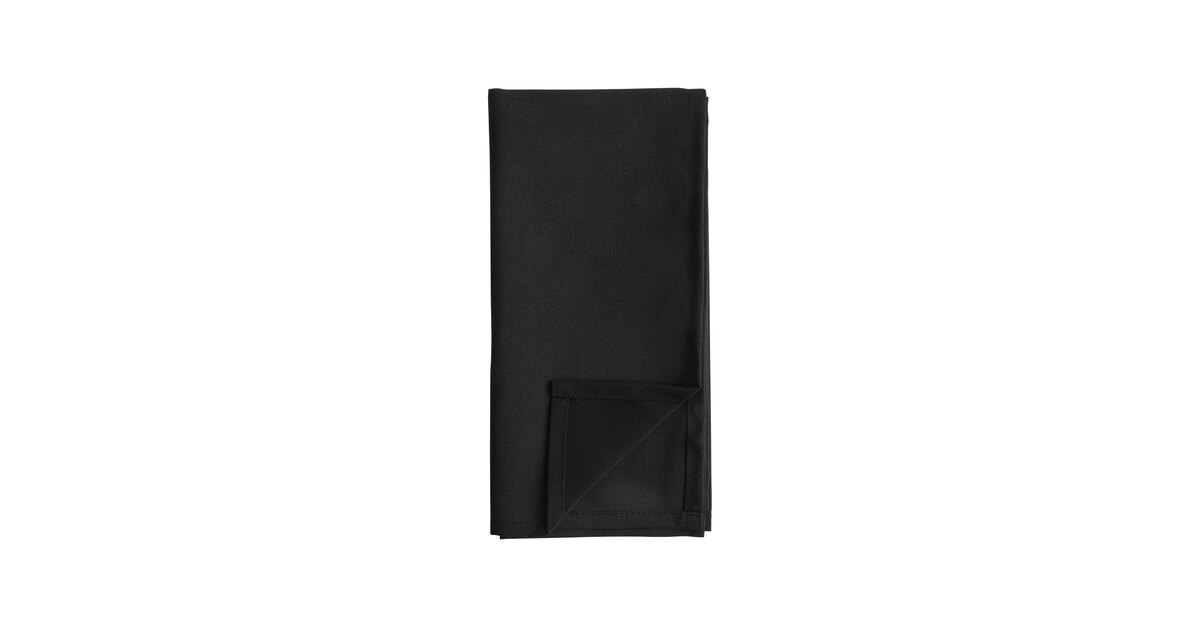 Hubert Square Black Spun Polyester Napkin - 20 x 20