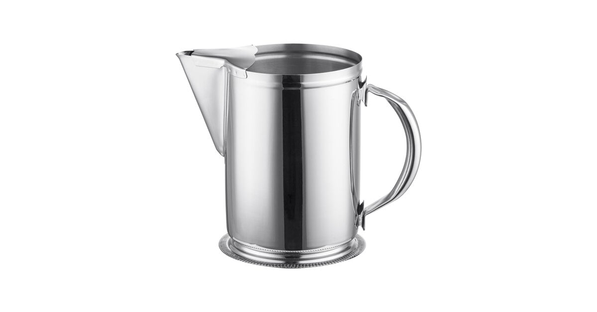 Acopa 64 oz. Stainless Steel Water Pitcher with Ice Guard