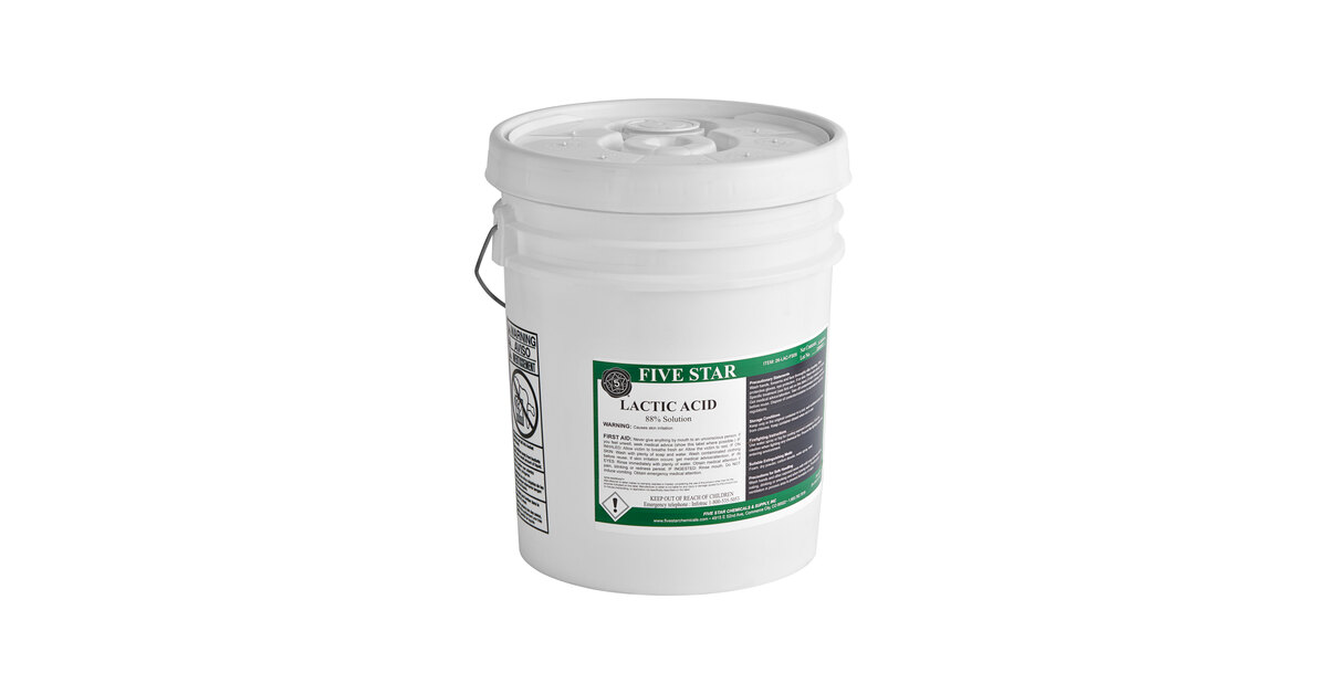 Five Star Chemicals 26-LAC-FS05 Lactic Acid 88% Solution pH