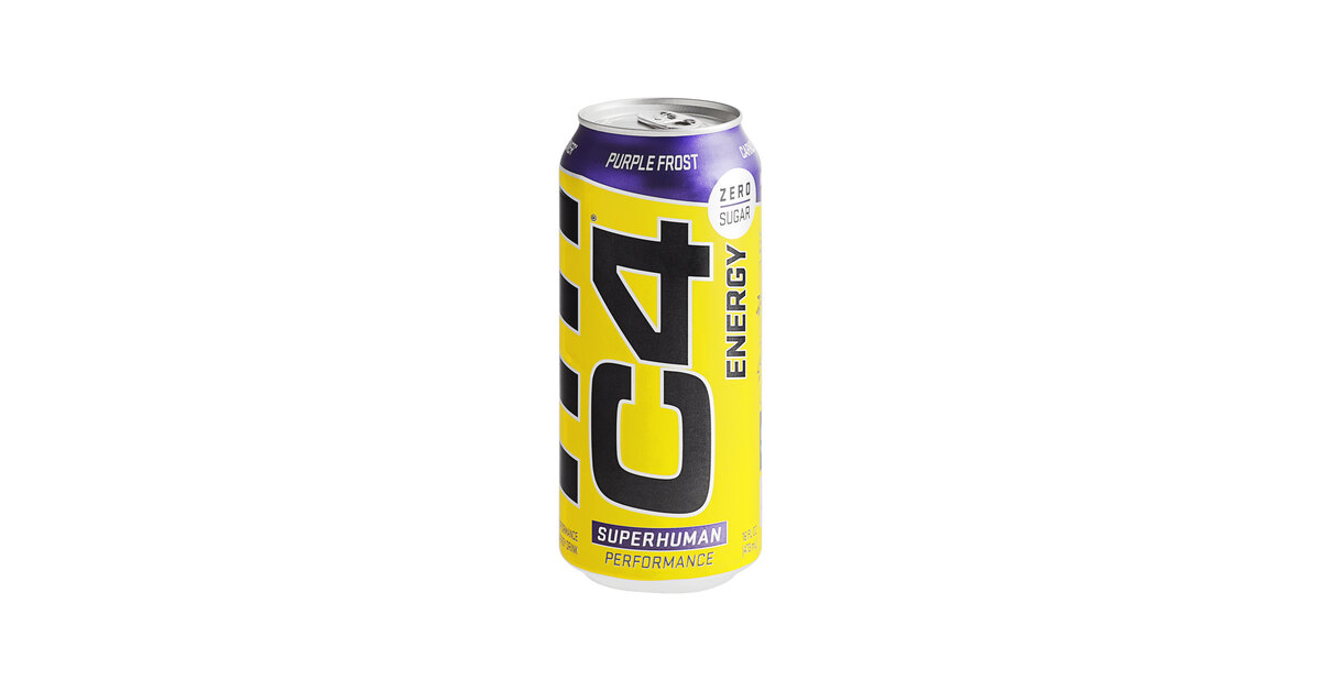 C4 Energy Purple Frost Energy Drink 16 fl. oz. Can - 12/Case