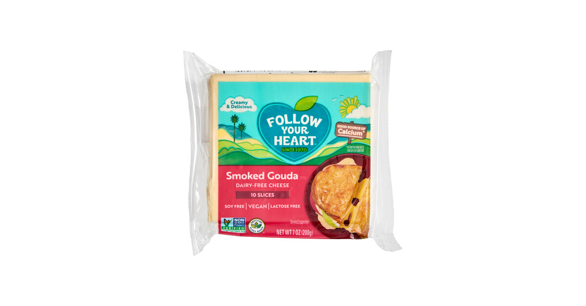 Follow Your Heart Dairy-Free Vegan Sliced Smoked Gouda Cheese 7 oz. -  11/Case
