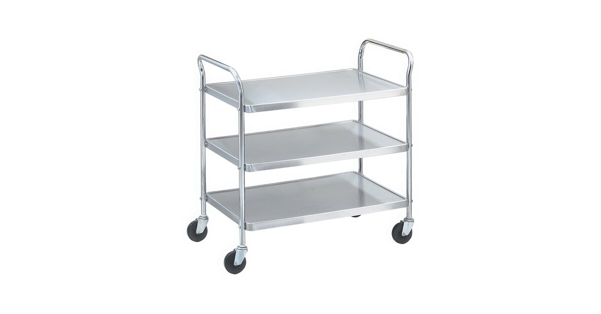 Vollrath 97106 Knocked Down Stainless Steel 3 Shelf Utility Cart