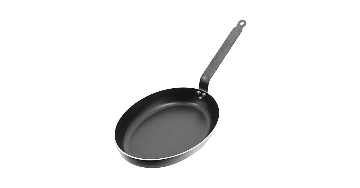 Heavy French Steel Oval Fry Pan - 14 Length