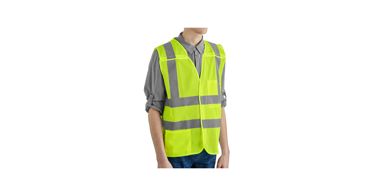 Lavex Class 2 Lime High Visibility 5-Point Breakaway Safety Vest