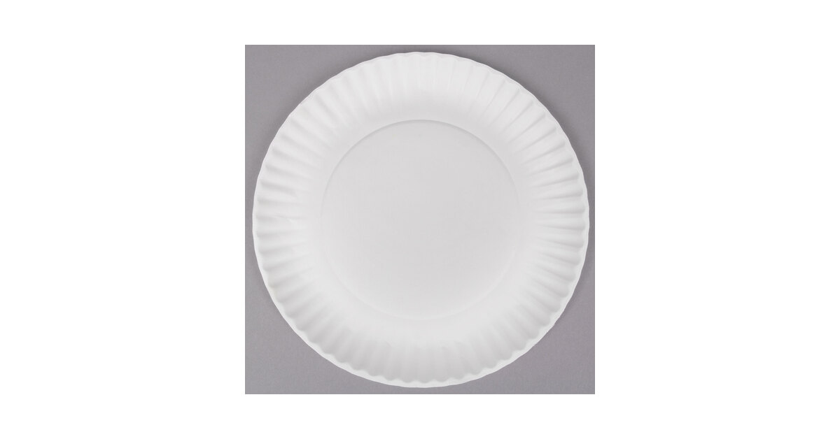 Stock Your Home 9-Inch Paper Plates Uncoated, Everyday Disposable Plates 9 Paper Plate Bulk, White, 500 Count