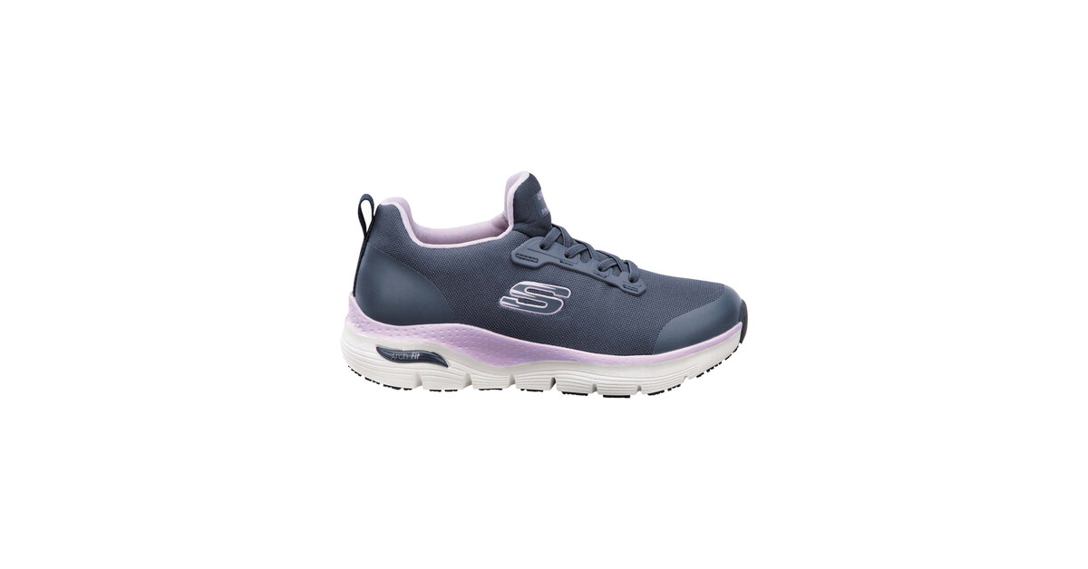 Skechers Leslie Arch Fit Navy Alloy Toe Non-Slip Athletic Shoe