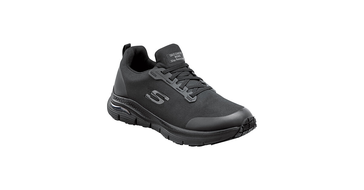 Skechers Work Charles Men's 7 Arch Fit Medium Width Black Alloy