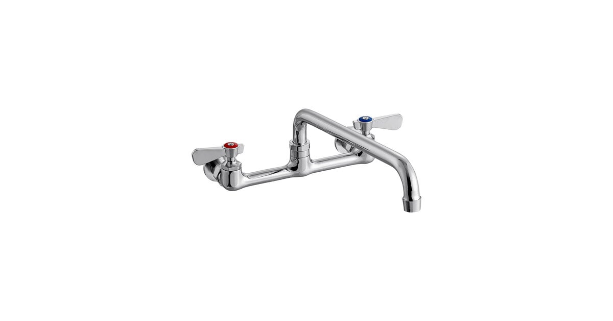 Bietor Wall Mount Kitchen Faucet – 8-Inch Swivel Spout, Chrome, 2-Handle Commercial Style