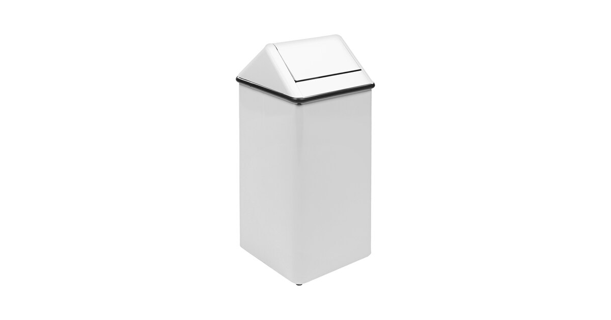 Witt Industries 1511HTWH 36 Gallon White Steel Decorative Trash